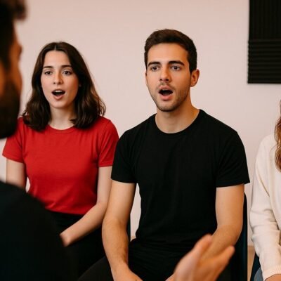 Clase de canto en grupo reducido